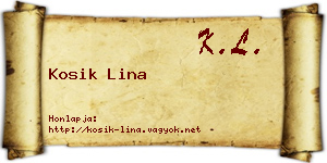 Kosik Lina névjegykártya